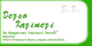 dezso kazinczi business card